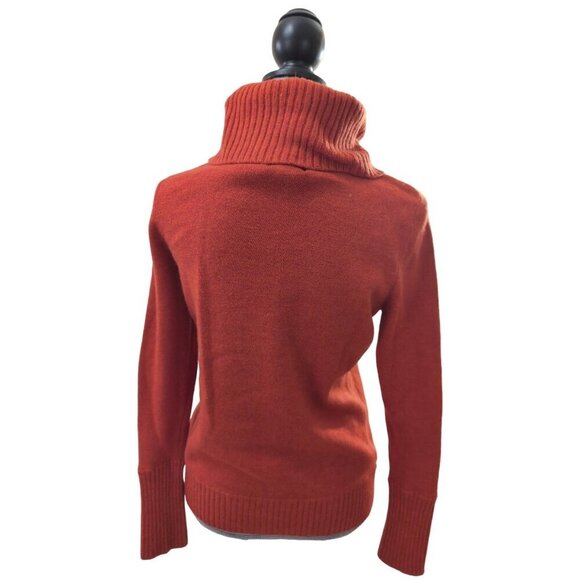 Vintage Carole Little Merino Wool Sweater Womens L Burnt Orange Turtleneck Pullo - Picture 4 of 6